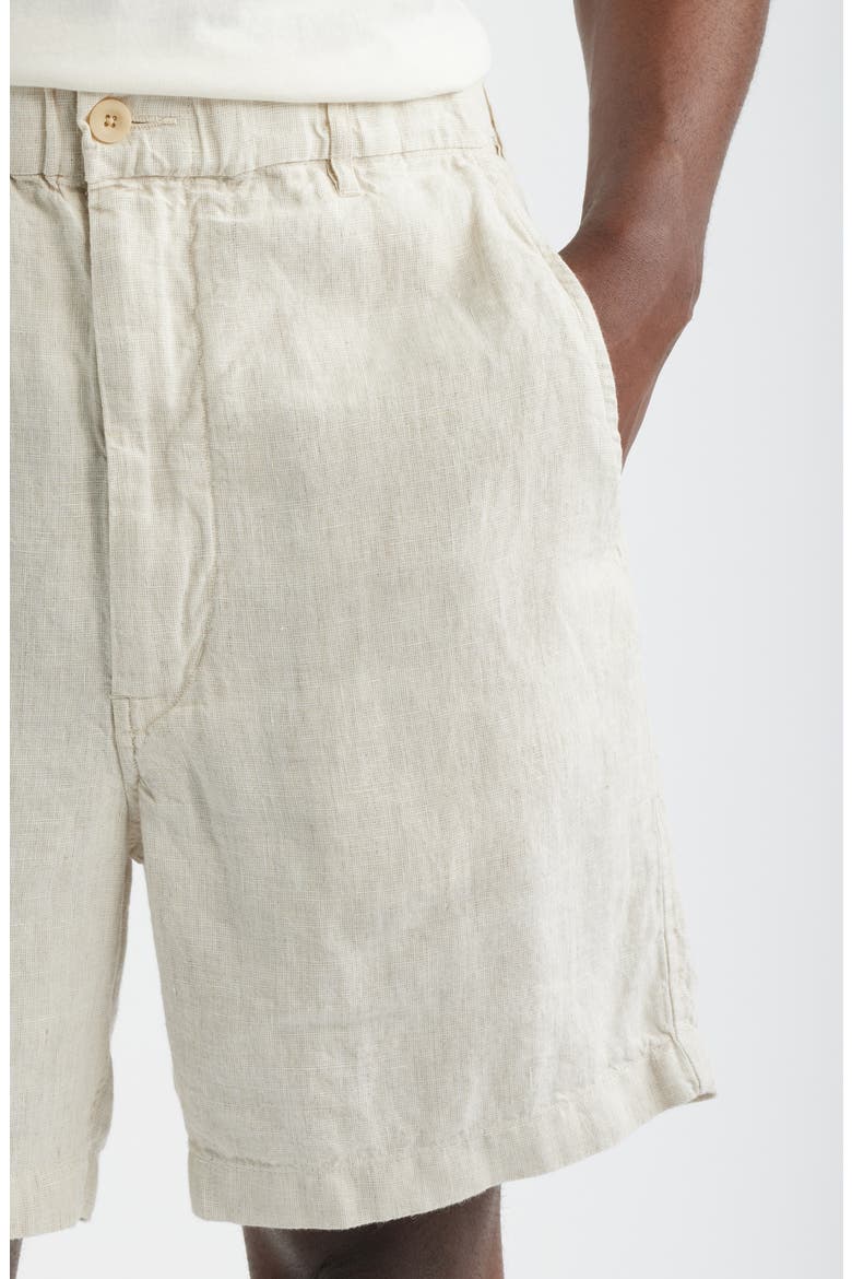 Pull-On Linen Shorts, Alternate, color, BLEACHED