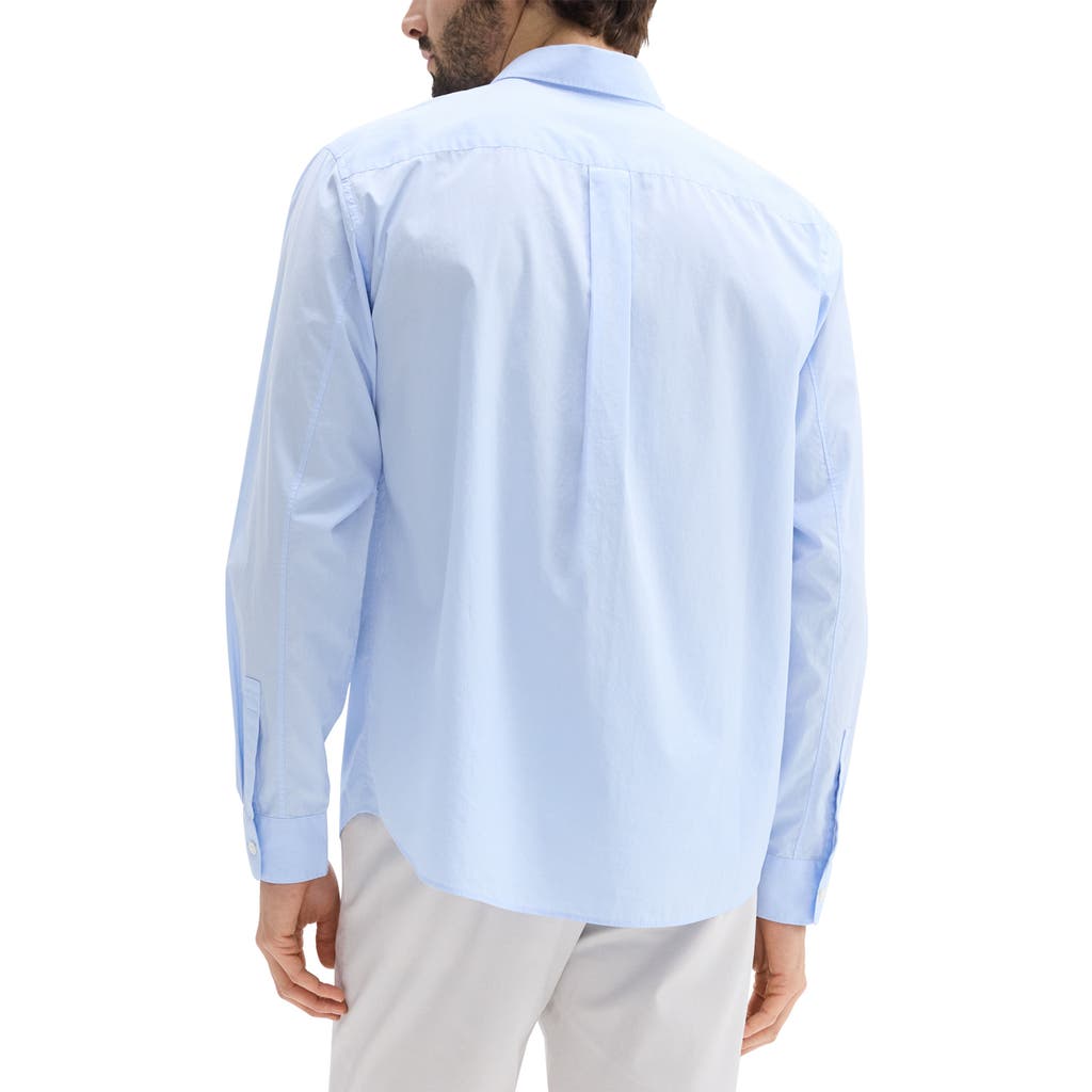 Theory Weekend Solid Cotton Button-up Shirt In Clear Sky