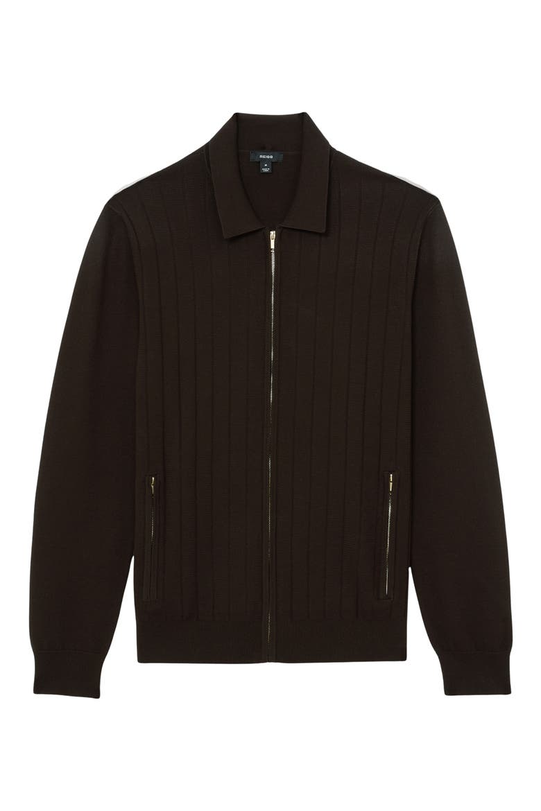 Marsh Wide Rib Zip Cardigan, Alternate, color, CHOCOLATE BROWN