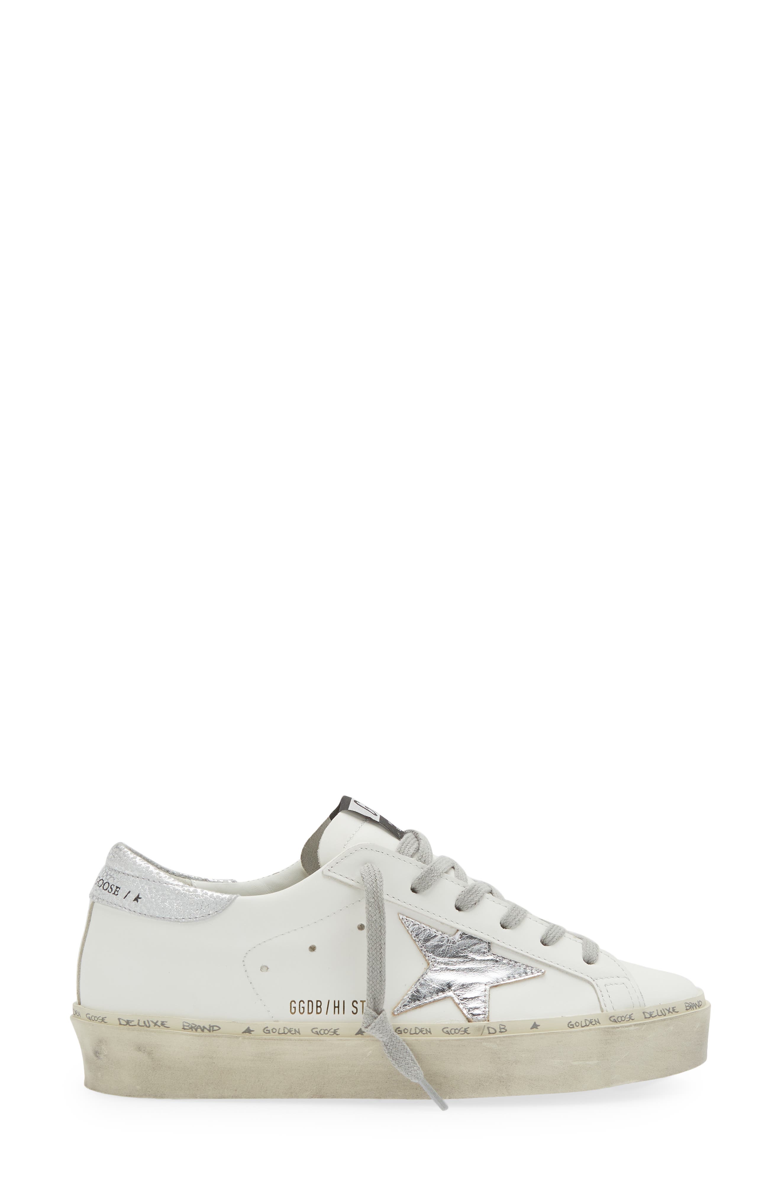 Golden Goose Hi Star Platform Sneaker, Alternate, color, White/ Silver