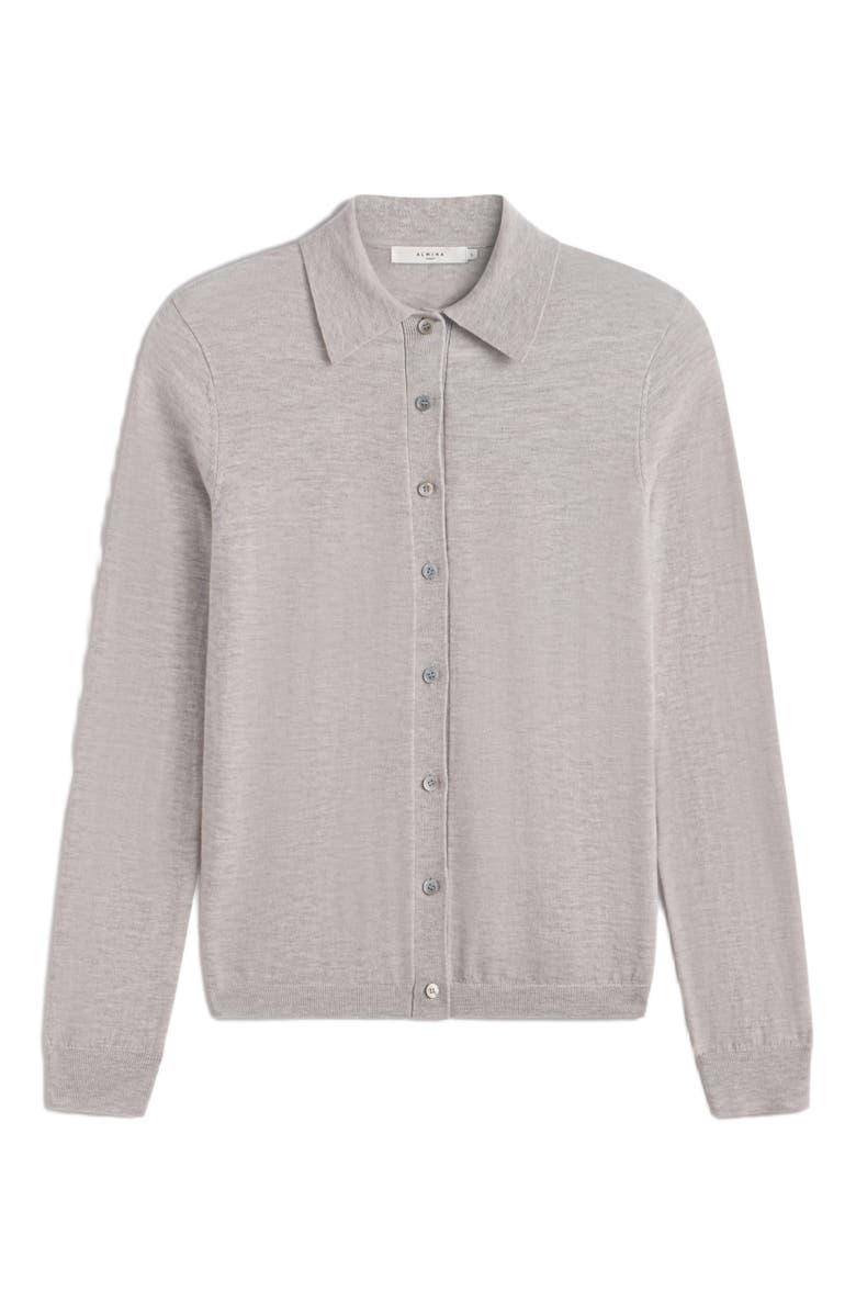 Almina Concept Button Up Knit Top, Alternate, color, Grey