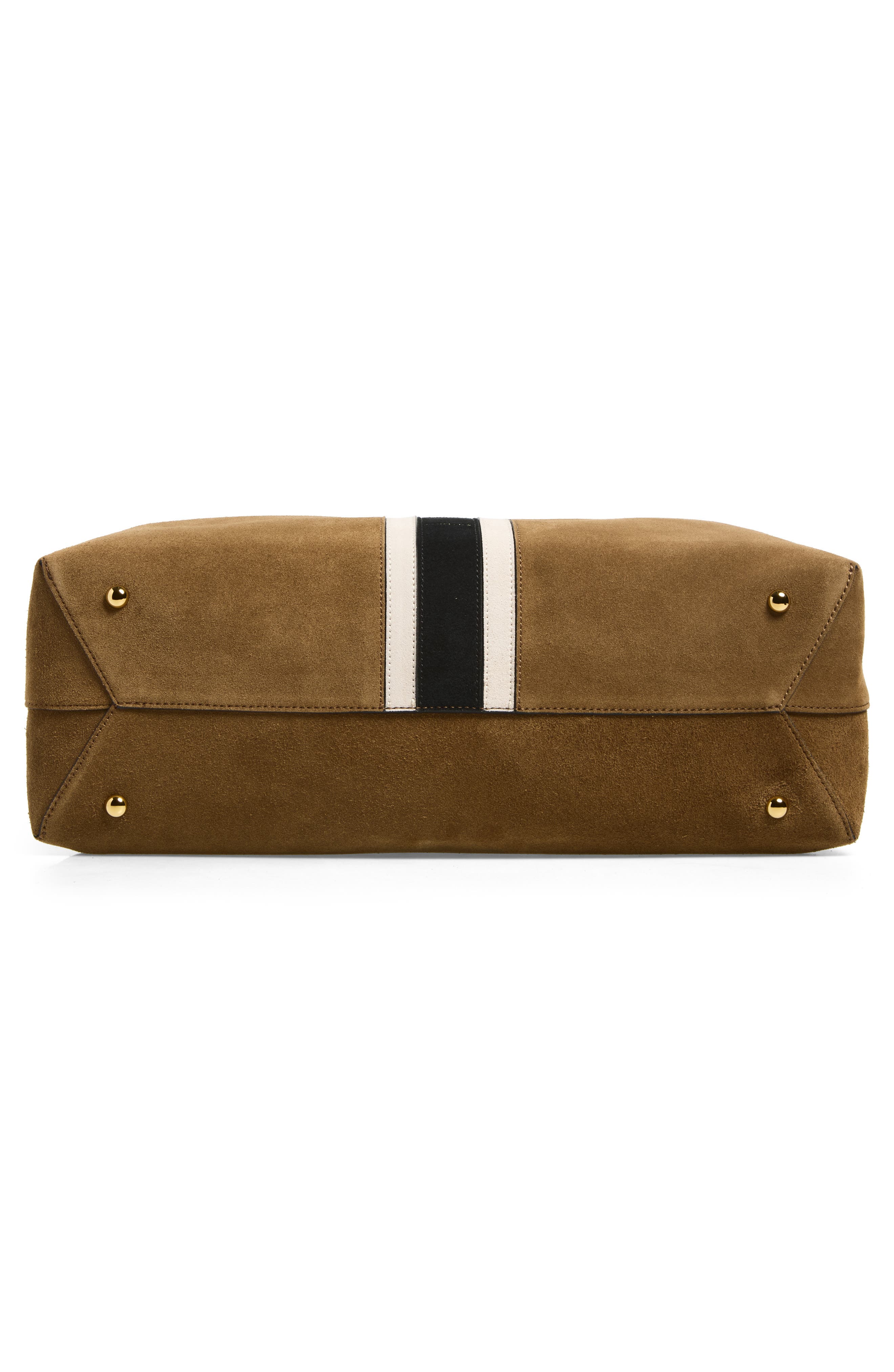 The Stockholm Suede Shoulder Bag, Alternate, color, TOBACCO/ CHALK/ BLACK
