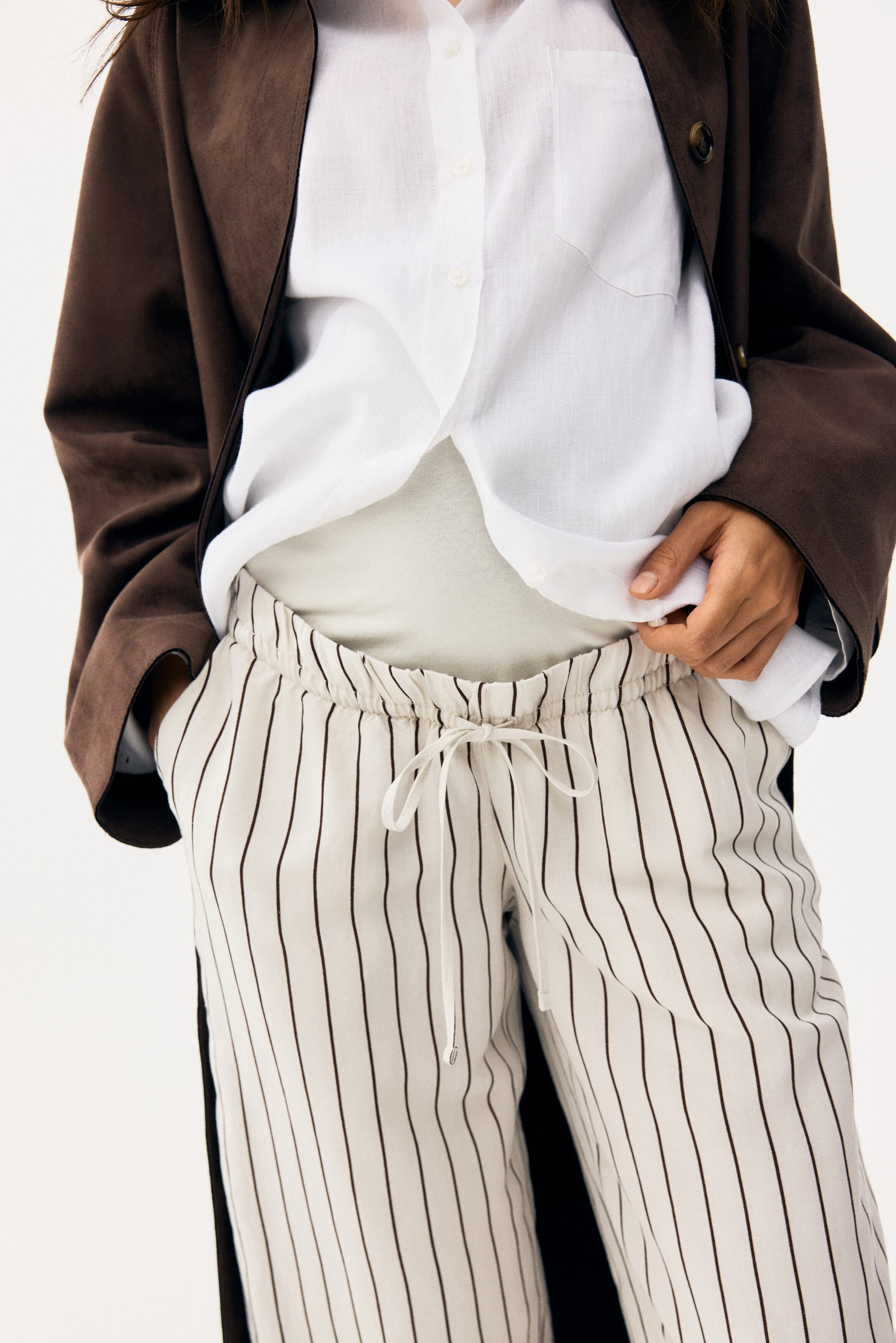 Mama Linen-blend Drawstring Trousers - image 2