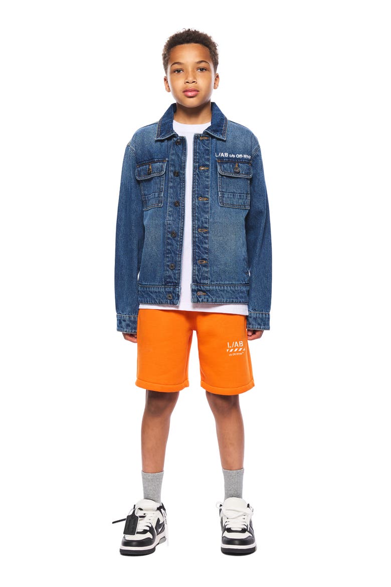 Kids' Diag Denim Jacket, Main, color, STEEL INDIGO