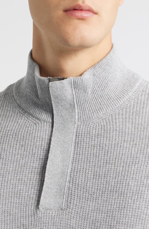 Canali Quater Zip Wool & Cashmere Sweater In Gray