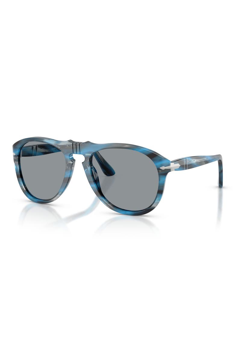 54mm Pilot Sunglasses, Alternate, color, STRIPED BLUE AND GREY / GREY
