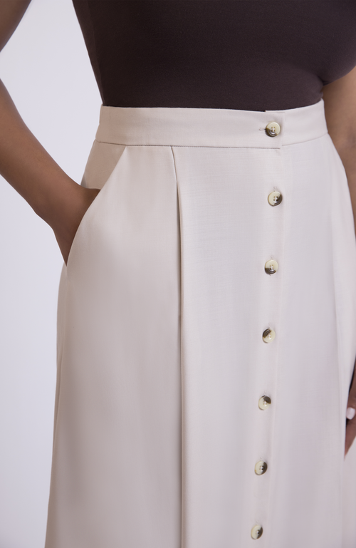Aam The Label The Wool Midi Skirt In White