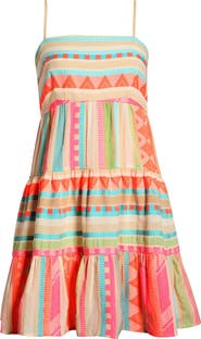 Elan Tiered Cotton Cover-Up Dress