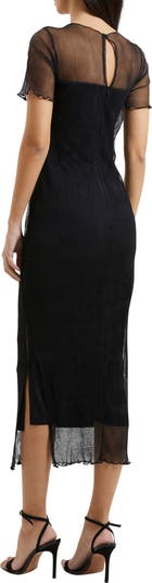 Saskia Sheer Yoke Midi Dress