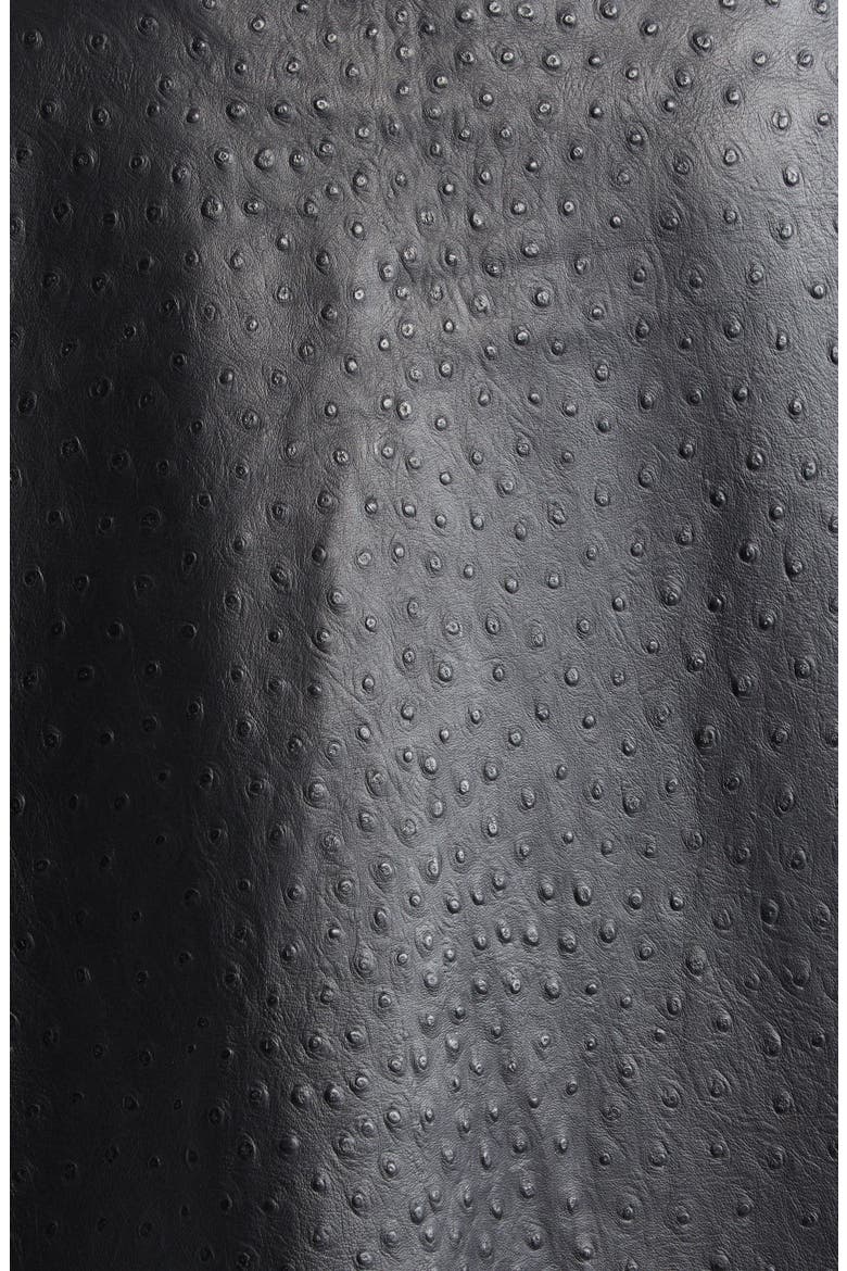 Yari Ostrich Embossed Lambskin Leather Coat, Alternate, color, BLACK