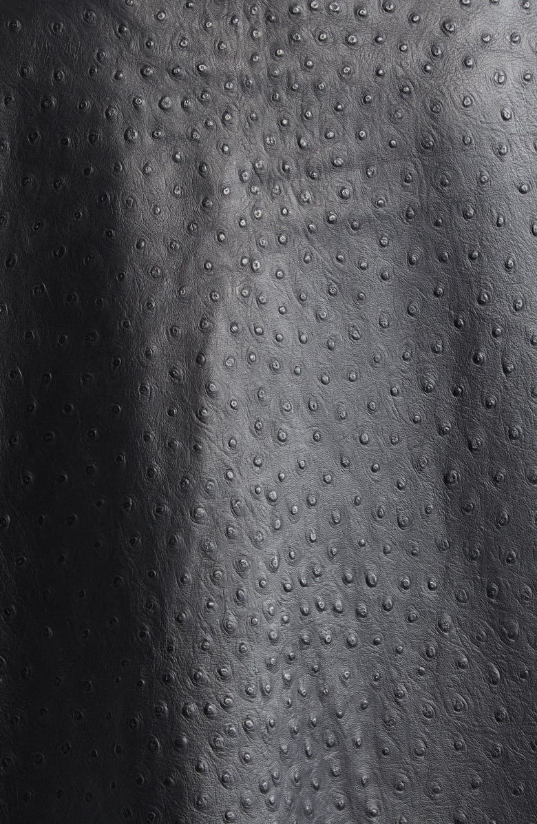 LOULOU DE SAISON Yari Ostrich Embossed Lambskin Leather Coat, Alternate, color, Black