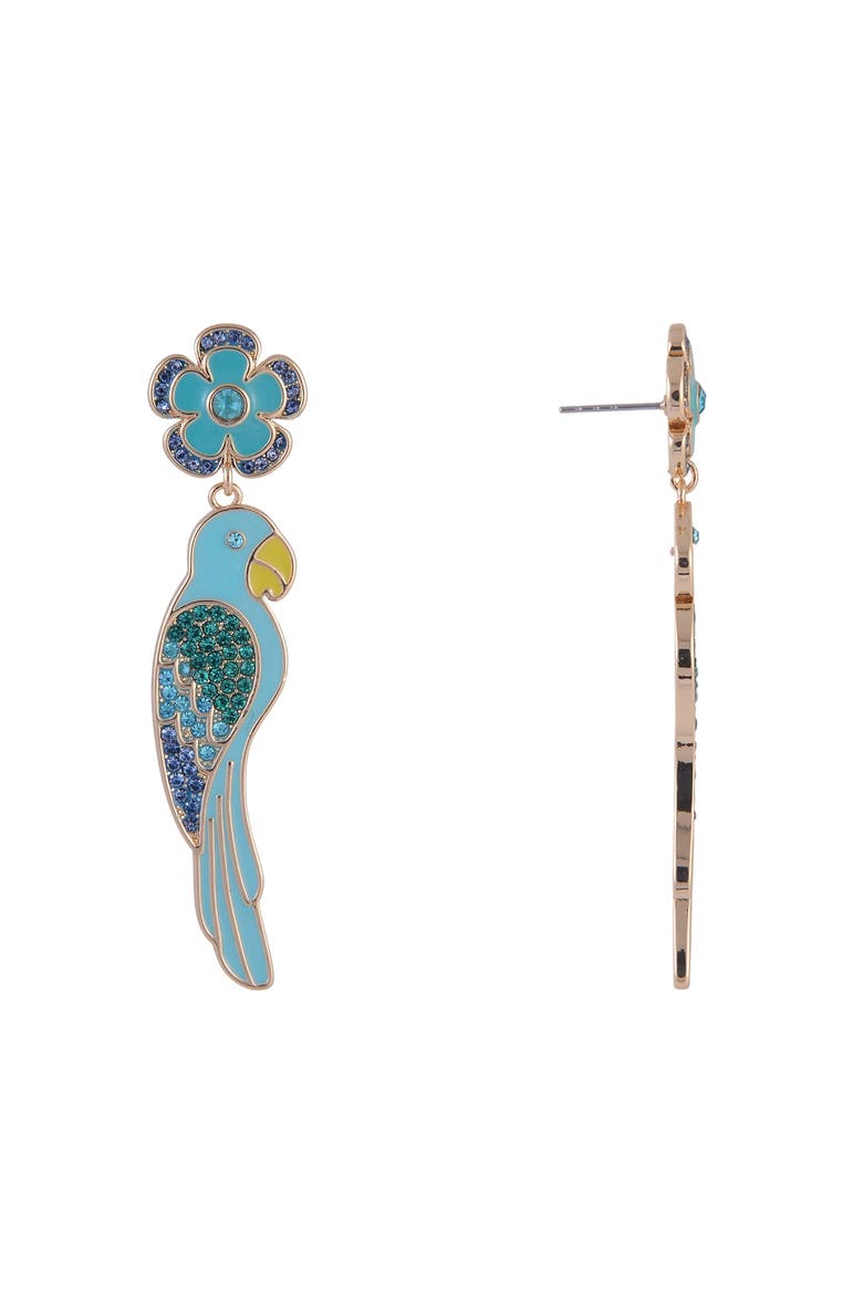 Blue Parrot Earrings, Alternate, color, Blue