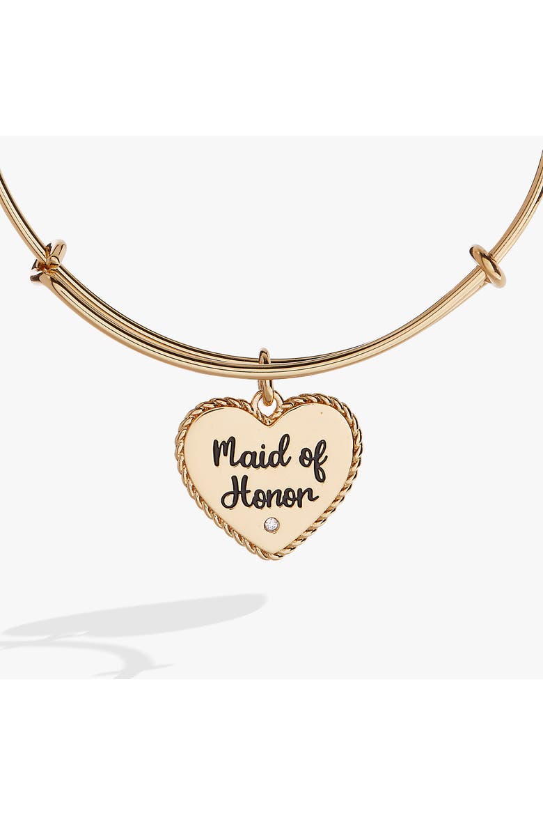 Maid of Honor Heart Bangle, Alternate, color, Gold