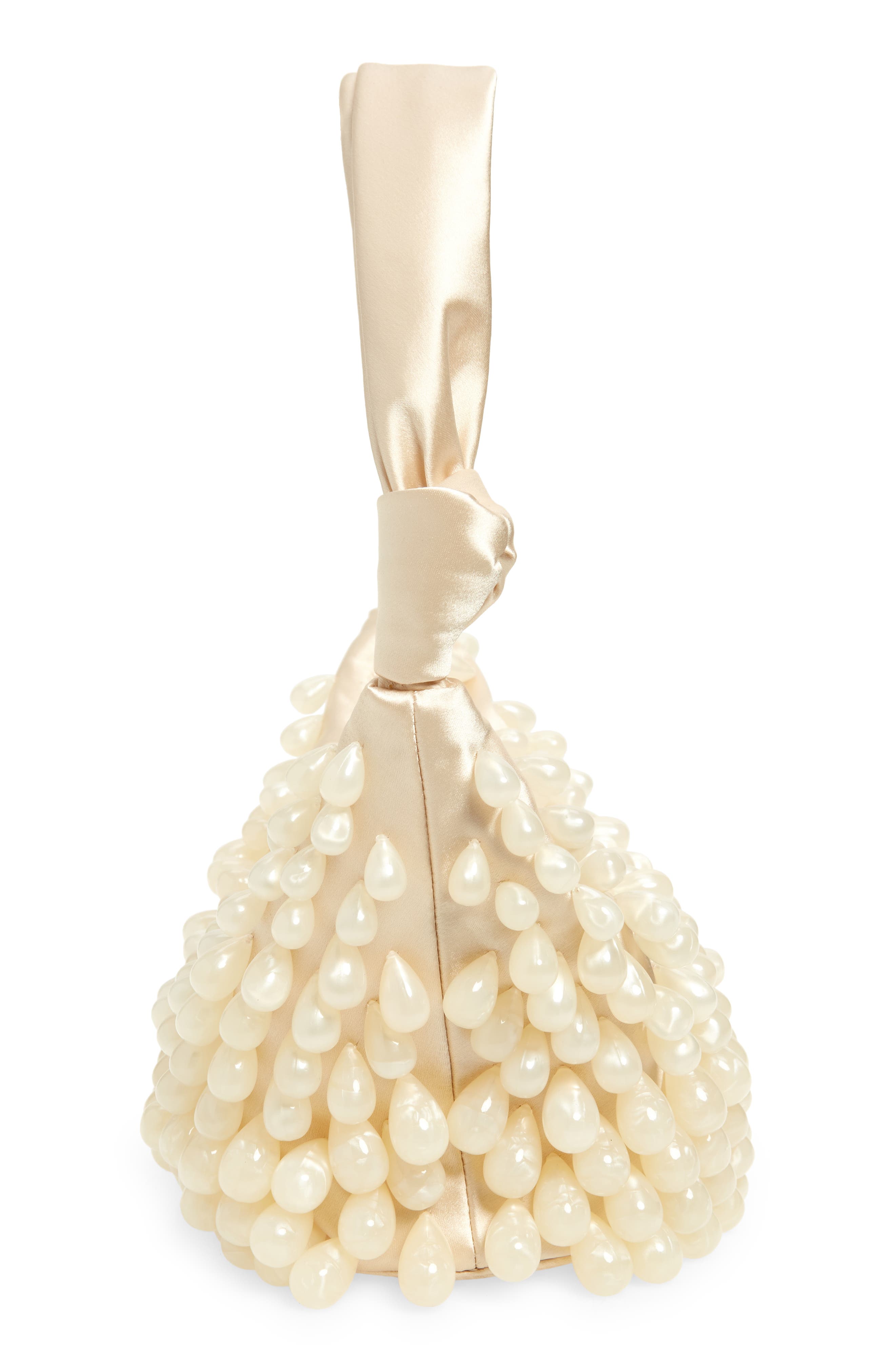 Cult Gaia Gia Bead & Satin Shoulder Bag, Alternate, color, 
