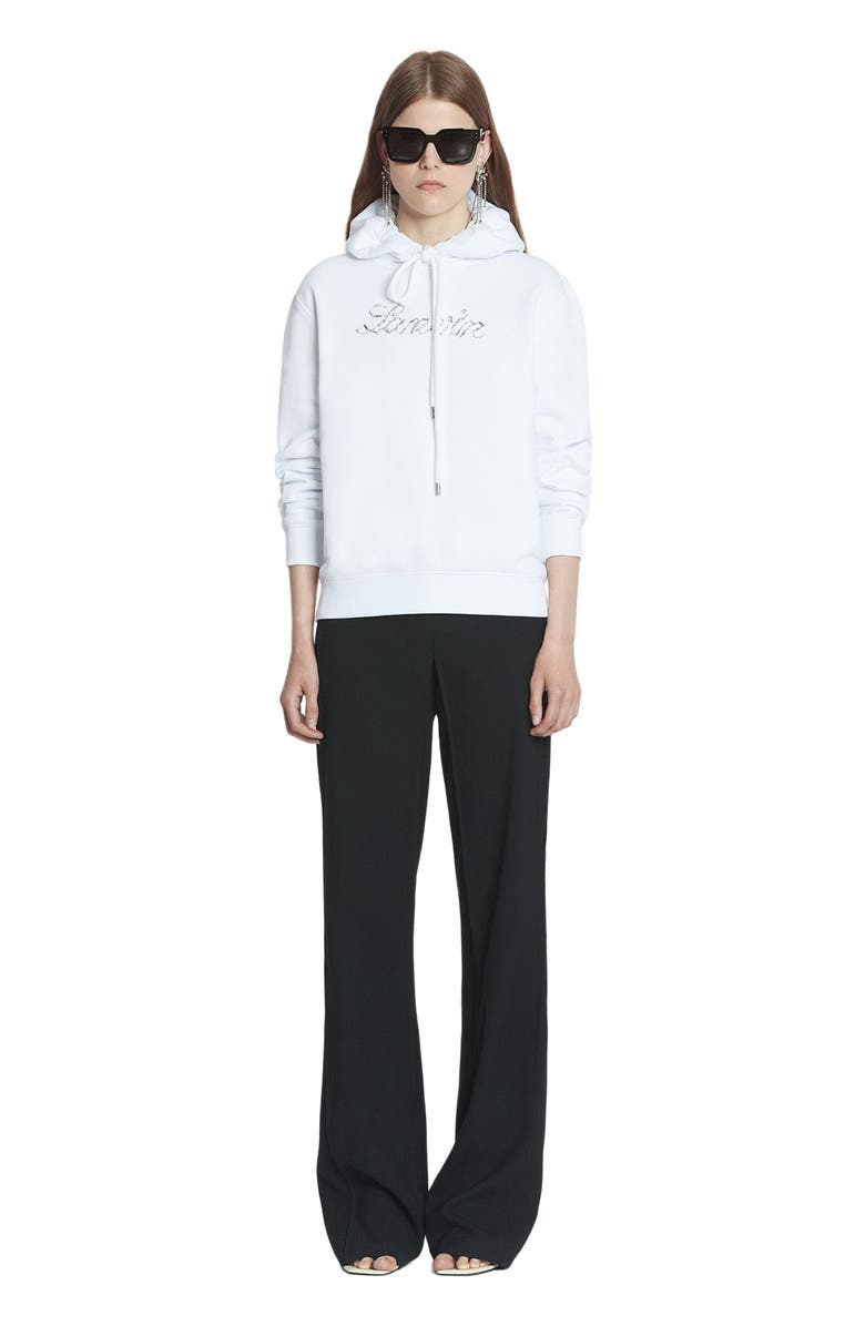 Lanvin Bead Embroidered Hoodie, Main, color, Optic White