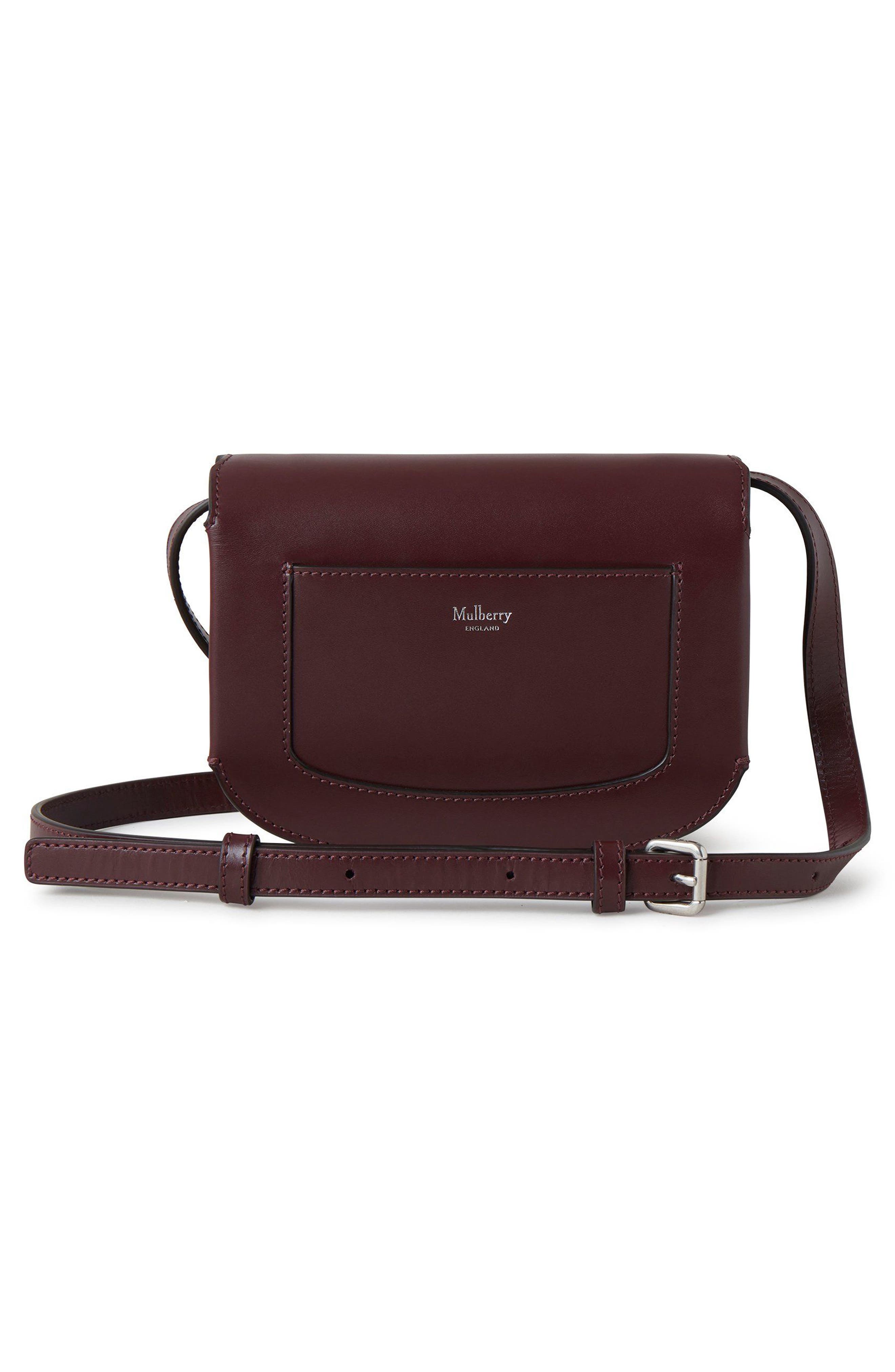 Mulberry Small Pimlico Super Luxe Leather Crossbody Bag, Alternate, color, Black Cherry