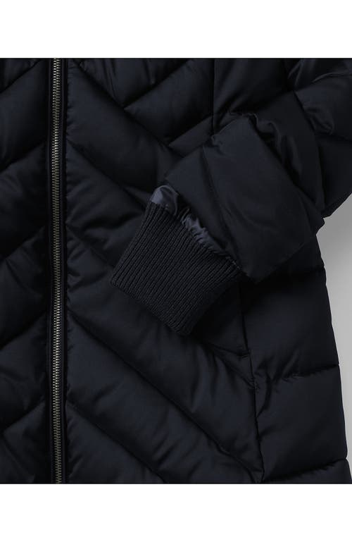 Lands' End Insulated Cozy Fleece Lined Primaloft Coat In Black