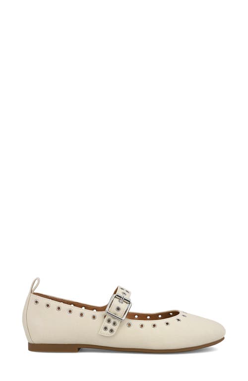 Mia Ulani Grommet Mary Jane Flat In Bone