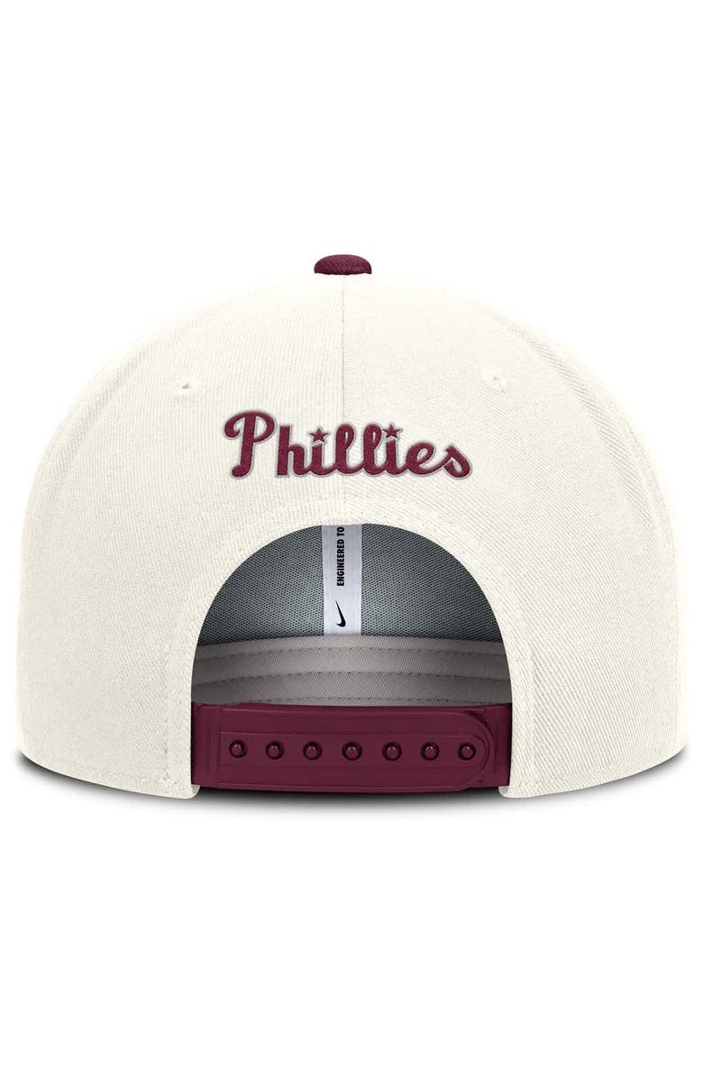 Nike Men's Nike Cream/Burgundy Philadelphia Phillies Cooperstown Pro Dri-FIT Snapback Hat, Alternate, color, Cream