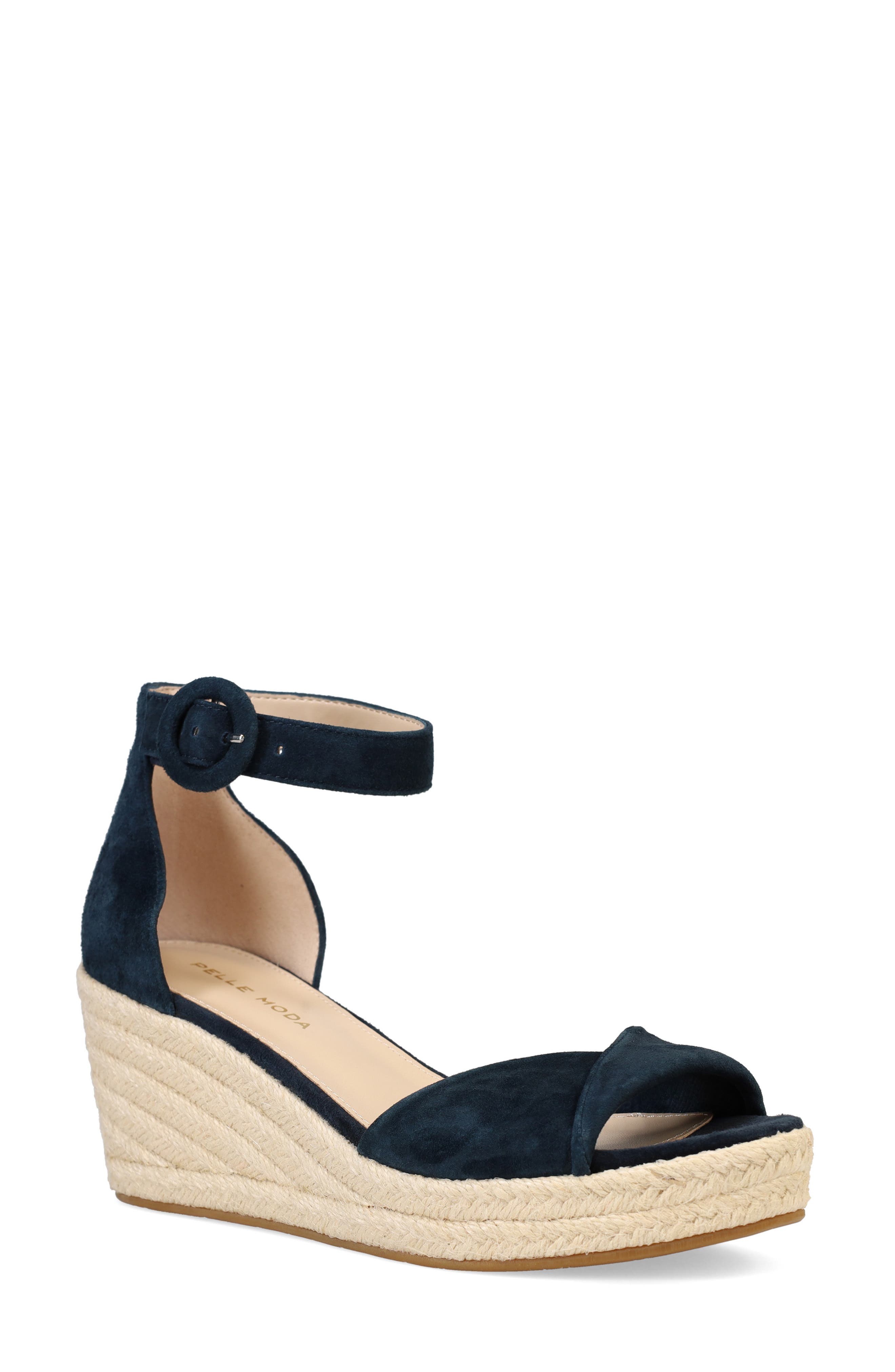 Pelle Moda Kove Espadrille Wedge Sandal, Main, color, Midnight