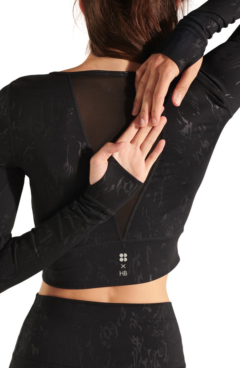 Sweaty Betty Halle Berry x Sweaty Betty Enya All Day Long Sleeve Crop Top, Alternate, color,