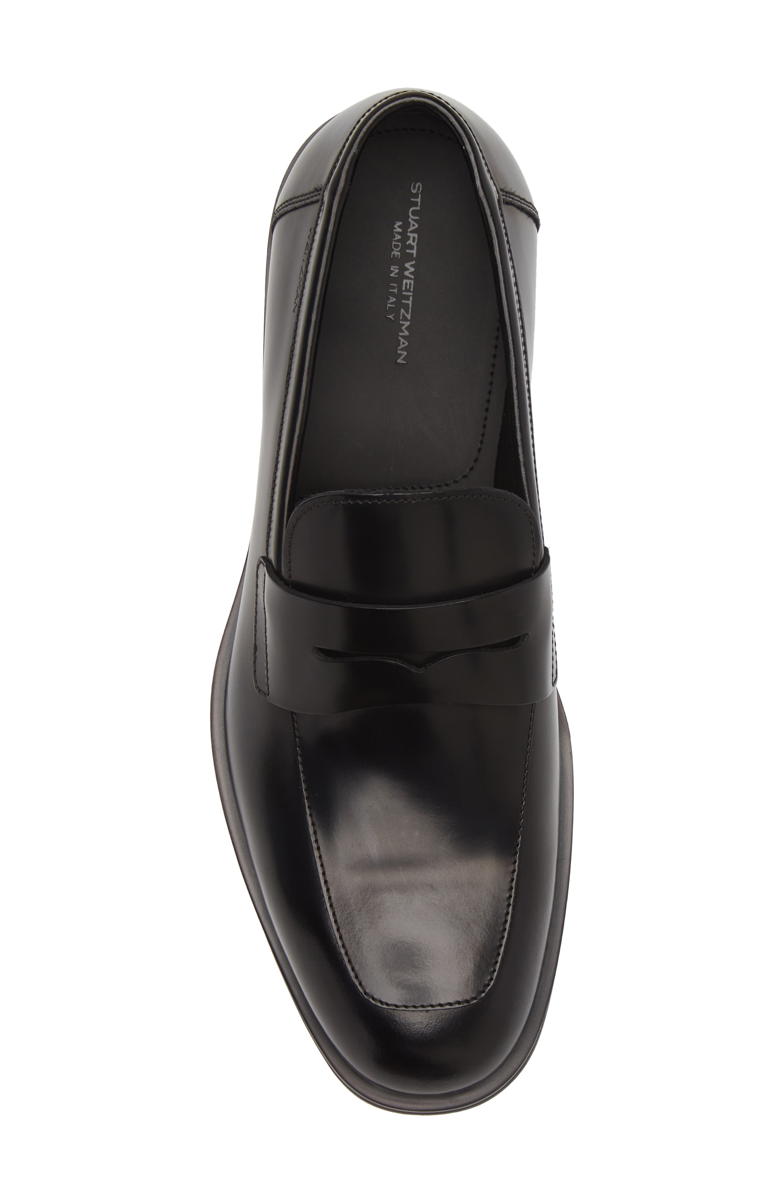 Stuart Weitzman Club Classic Penny Loafer, Alternate, color, Black