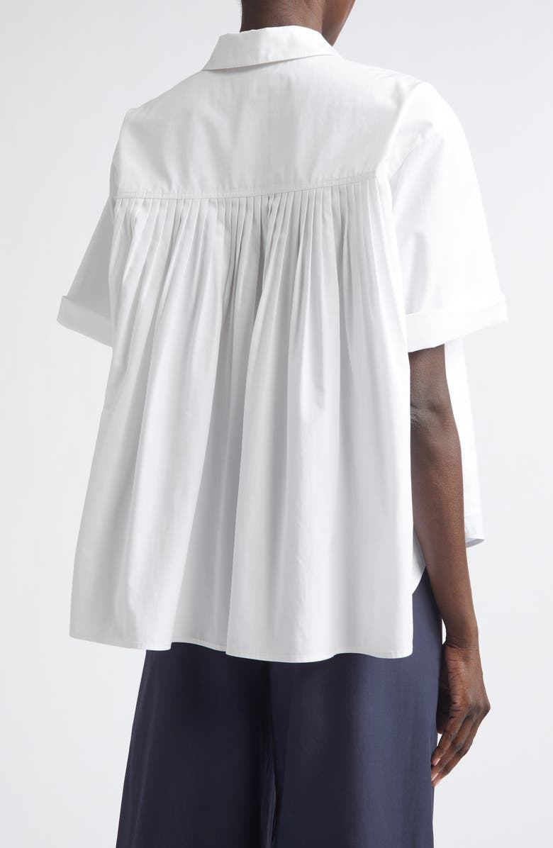 Lafayette 148 New York Organic Cotton Poplin Swing Shirt, Alternate, color, White