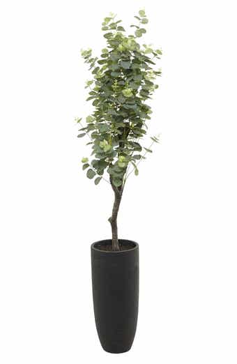 GINGER BIRCH STUDIO Green Faux Foliage Potted Artificial Eucalyptus Tree