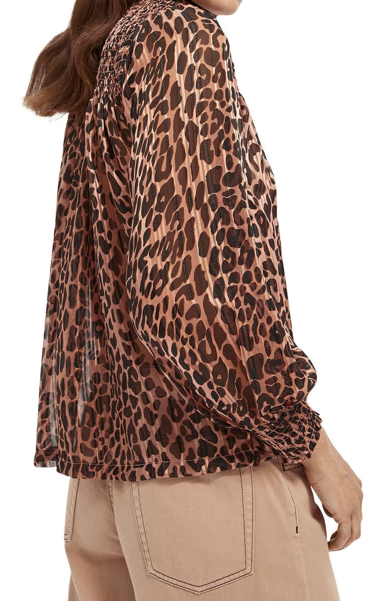 Scotch & Soda Smocked Metallic Top, Alternate, color, 