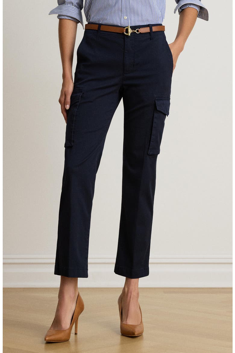 Crop Straight Leg Cargo Pants, Alternate, color, LAUREN NAVY BLUE