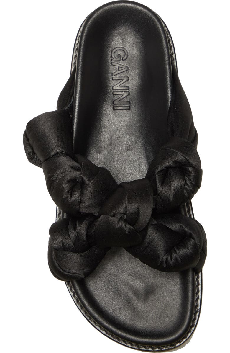 Ganni Recycled Satin Mid Knotted Sandal, Alternate, color,