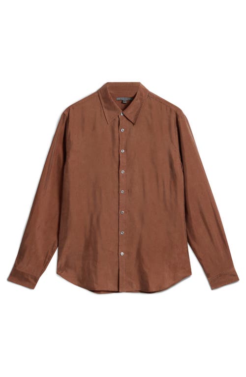 John Varvatos Martin Solid Twill Button-up Shirt In Hazelnut