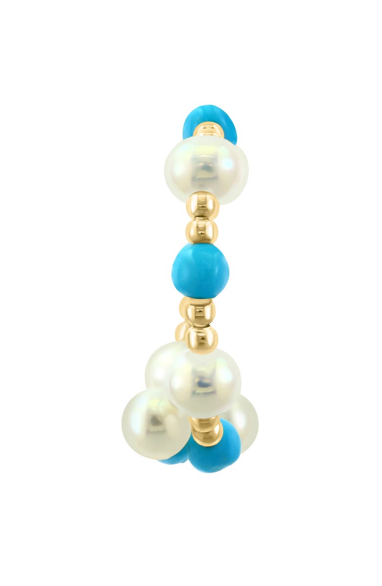 EFFY Turquoise & Freshwater Pearl Adjustable Ring, Alternate, color, Gold Multi