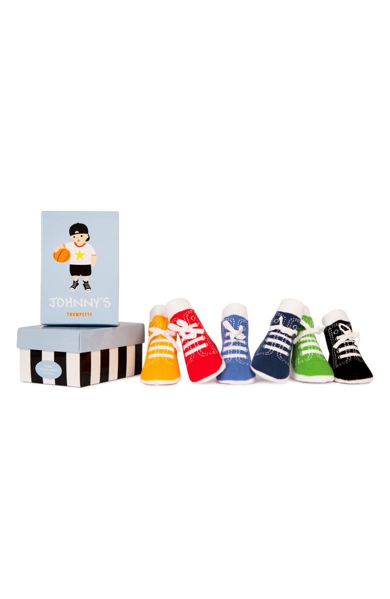 Trumpette Johnny's Assorted 6-Pack Socks, Main, color, 