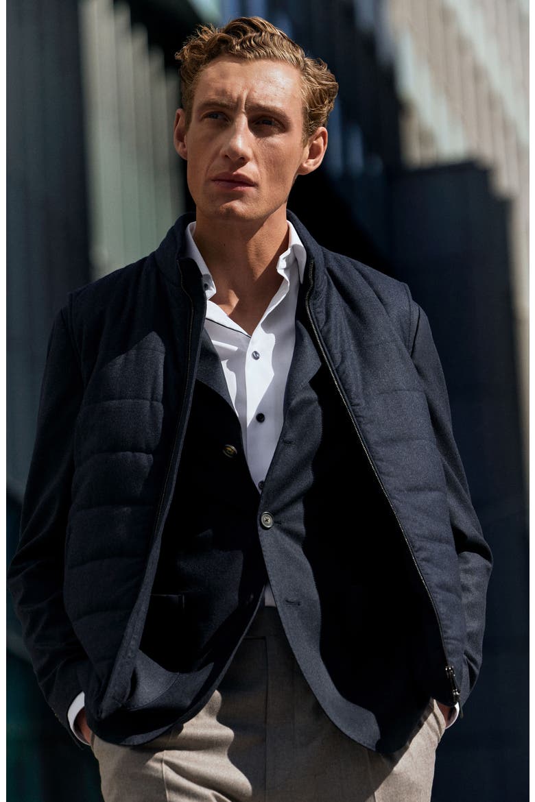 Navy Textured Knit Wool Sport Coat, Alternate, color, NAVY