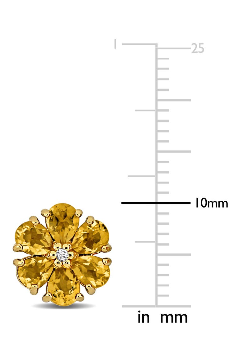 Semiprecious Stone & White Topaz Floral Stud Earrings, Alternate, color, YELLOW