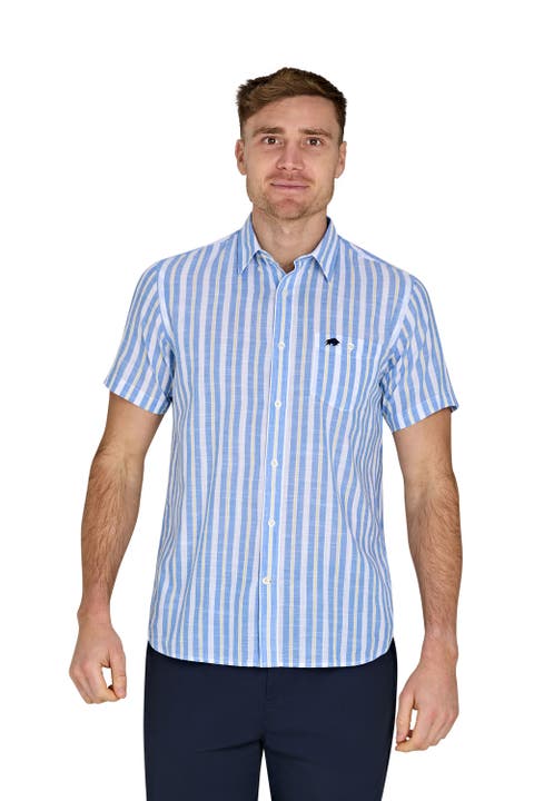 Short Sleeve Cotton Linen Look Shirt