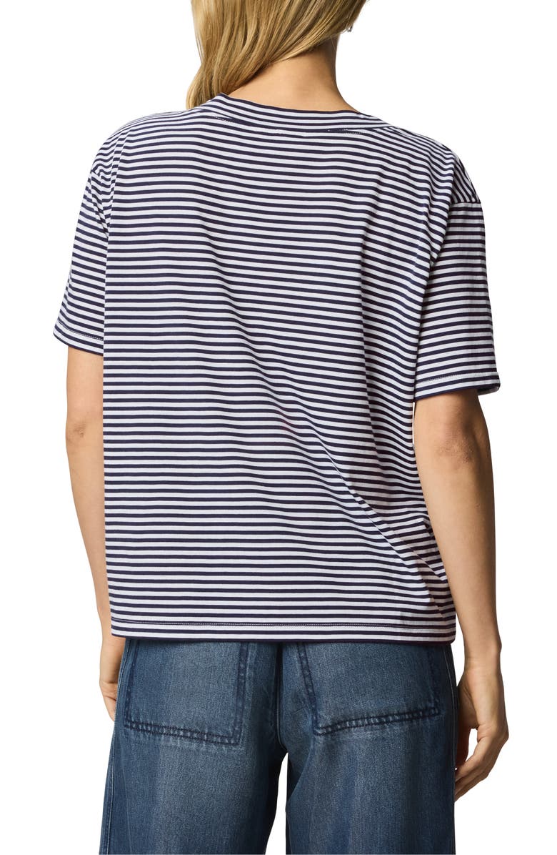 Splendid Kacey Stripe V-Neck T-Shirt, Alternate, color, Navy Blue/ White
