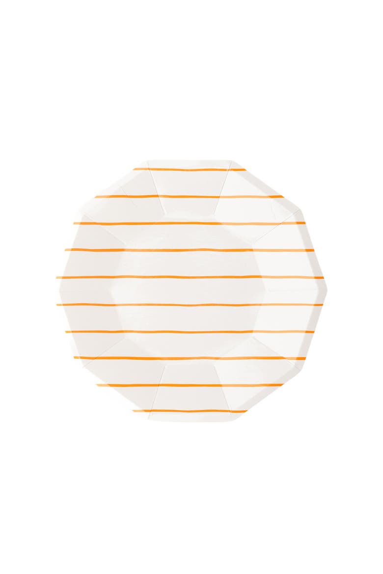 Frenchie Striped Small Plates, Main, color, Clementine