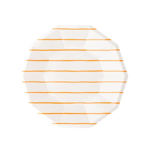 Daydream Society Frenchie Striped Small Plates In Clementine