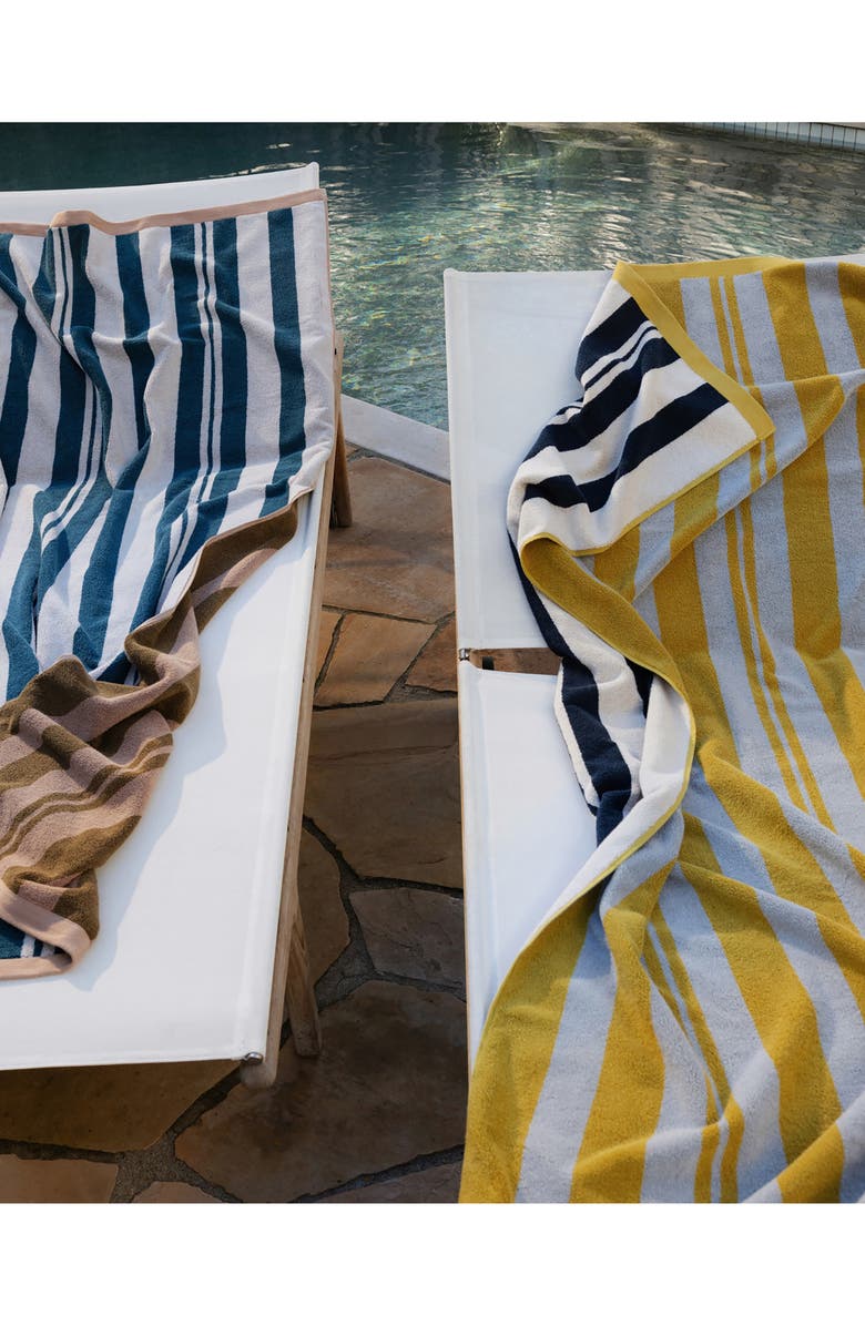 Parachute Casita Stripe Beach Towel, Alternate, color, Dove And Peacock