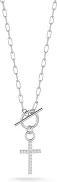 SPHERA MILANO Cubic Zirconia Cross Toggle Pendant Necklace