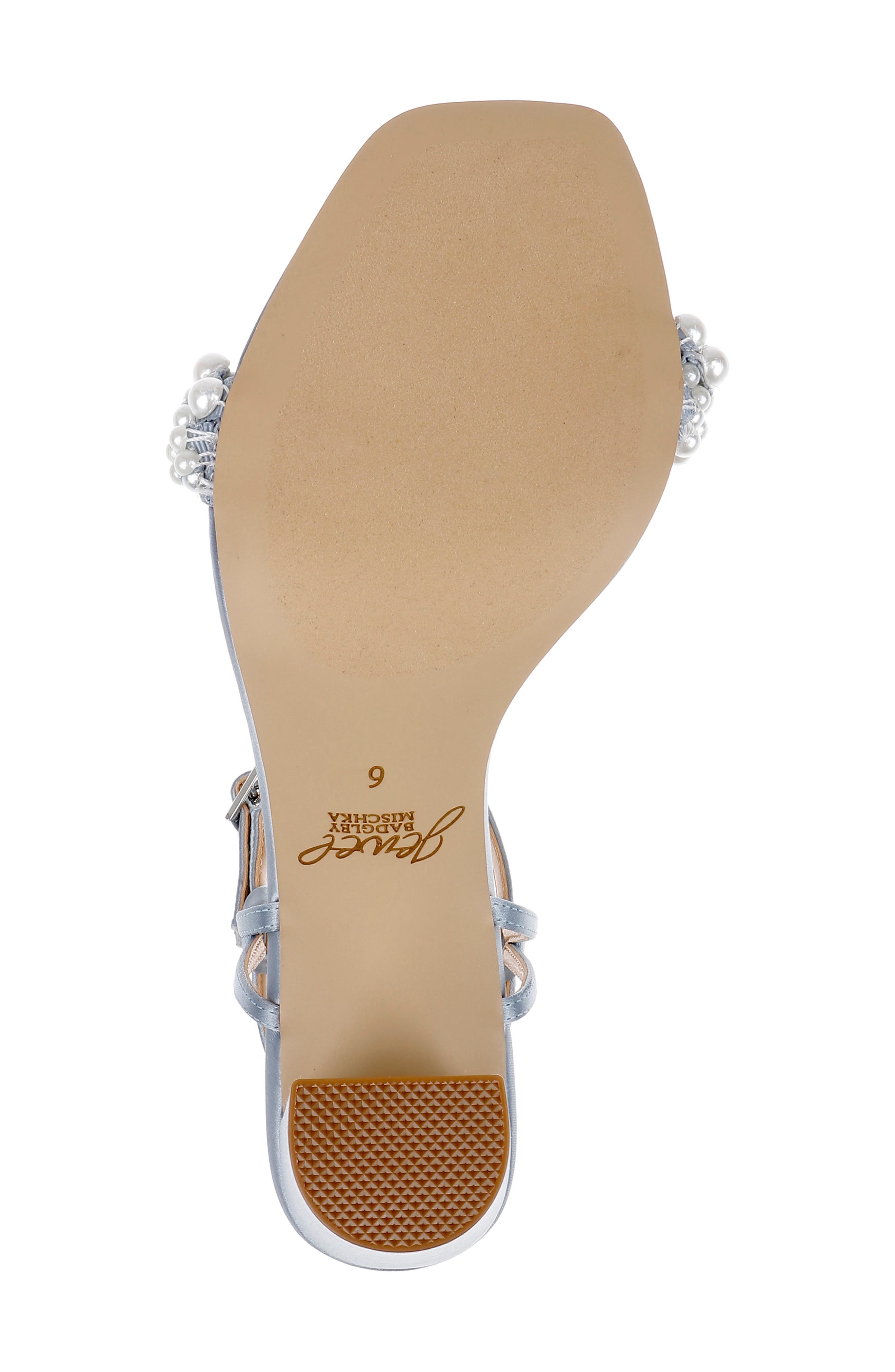 Jewel Badgley Mischka Peoria Ankle Strap Sandal, Alternate, color, Mist Blue Satin