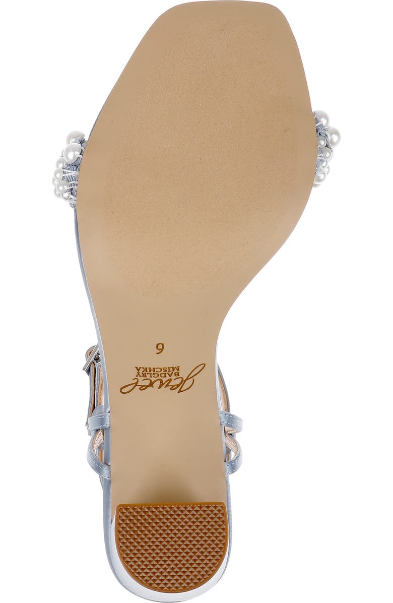 Jewel Badgley Mischka Peoria Ankle Strap Sandal, Alternate, color, Mist Blue Satin