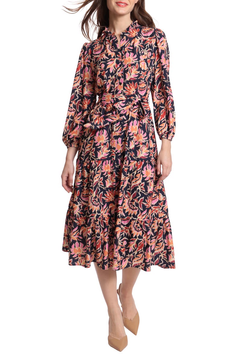 DONNA MORGAN FOR MAGGY Floral Long Sleeve Maxi Dress, Main, color, 