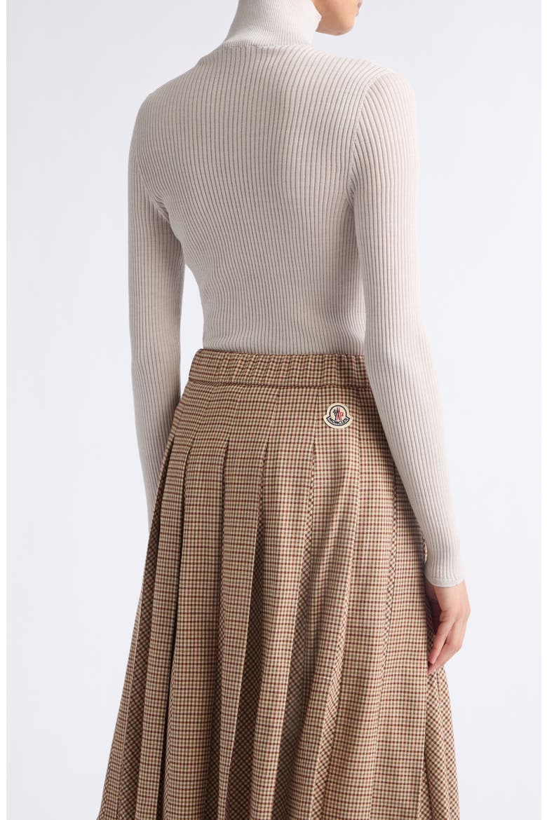 Fitted Rib Virgin Wool Turtleneck Sweater, Alternate, color, WHITE
