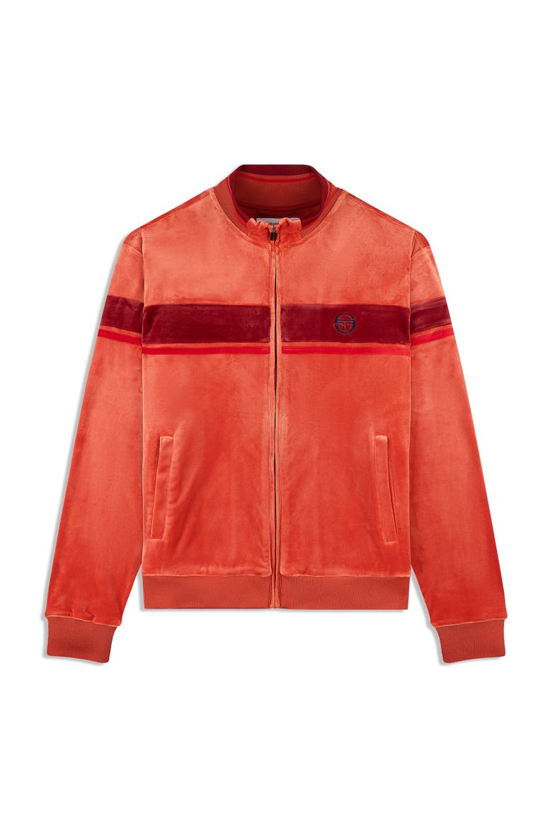 Damarindo Velour Track Jacket, Alternate, color, HOT SAUCE