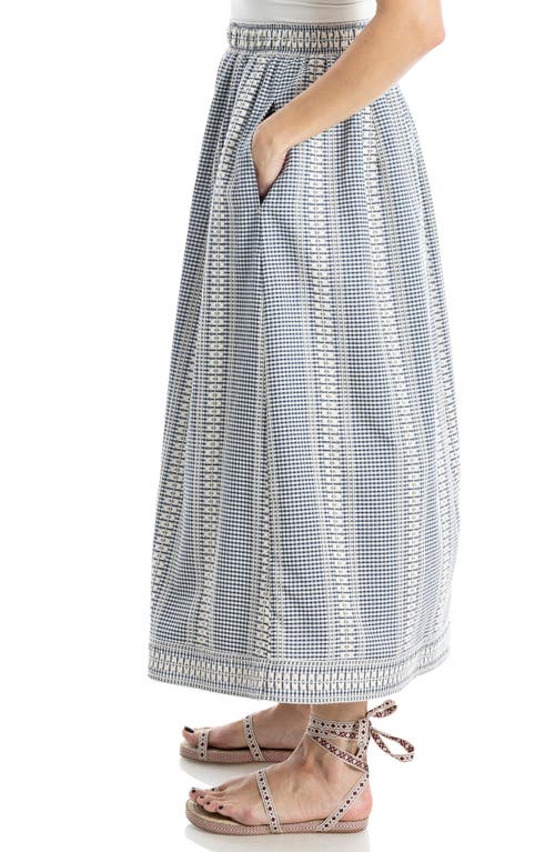 Max Studio Textured Gingham Midi Skirt In Multi