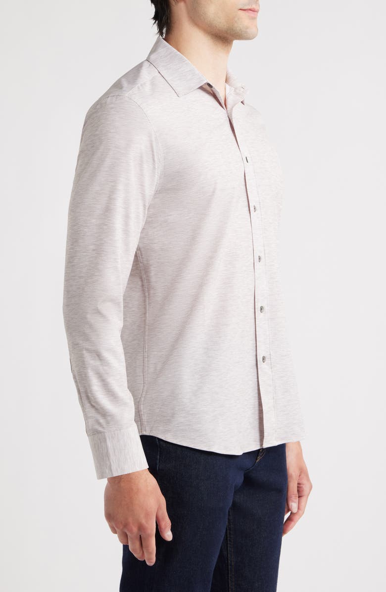 W.R.K Trim Fit Mélange Performance Button-Up Shirt, Alternate, color, Grey