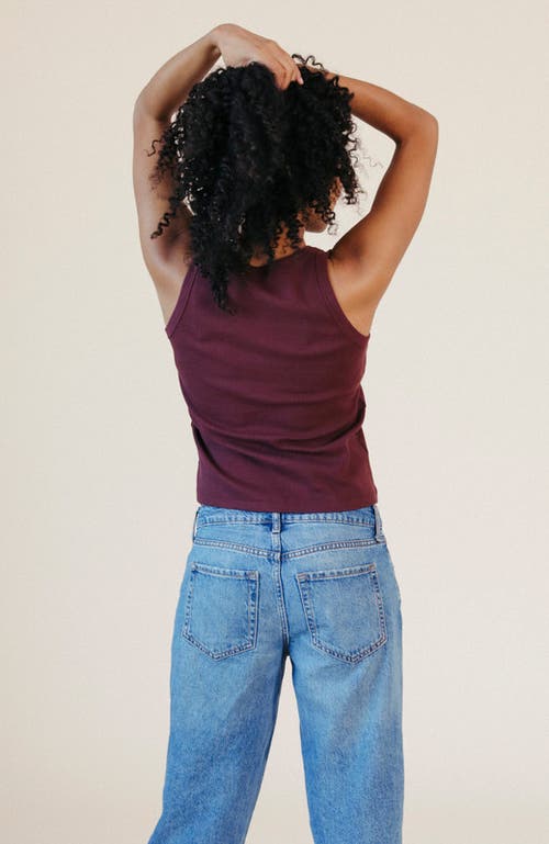 Poplinen Charlie Ribbed Tank In Red